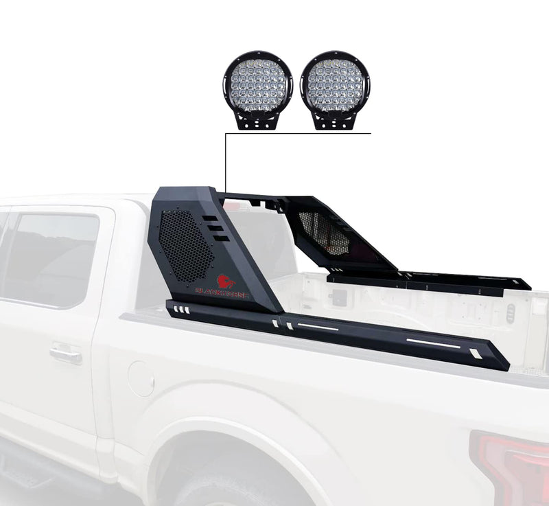 Roll Bar Vigor Incl.Set of 9" Black Round Led Light Modular Black Compatible with Silverado 1500/Sierra 1500 07-25 | Ram 1500 09-10|Ram 1500 11-25|Ford F-150 09-25|Toyota Tundra 07-25