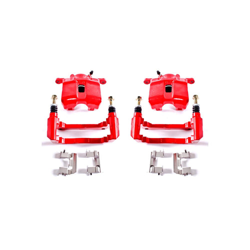 Power Stop S2584 Front Pair of High-Temp Red Powder Coated Calipers