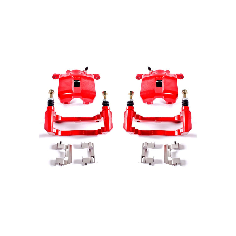 Power Stop S2584 Front Pair of High-Temp Red Powder Coated Calipers