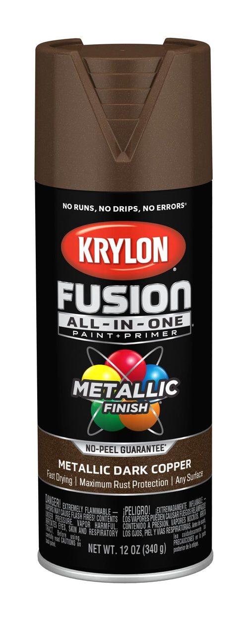 Krylon All-In-One Adhesive Spray Paint for Indoor/Outdoor Use, 12 oz, Dark Cooper