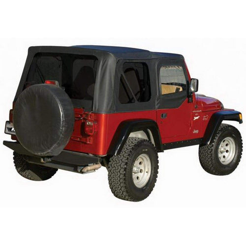 Rampage Products Soft Top Factory Replacement with Door Skins | Vinyl, Black Diamond Color with Tinted Windows | 99535 | Fits 1997 - 2006 Jeep Wrangler TJ