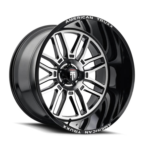 AT1915 Restless American Truxx 24x14 6x5.5" -76mm Black/Machined Wheel Rim