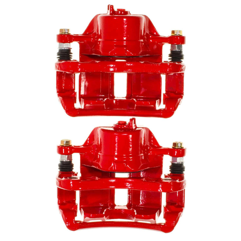 Power Stop S15186 Front Pair of High-Temp Red Powder Coated Calipers