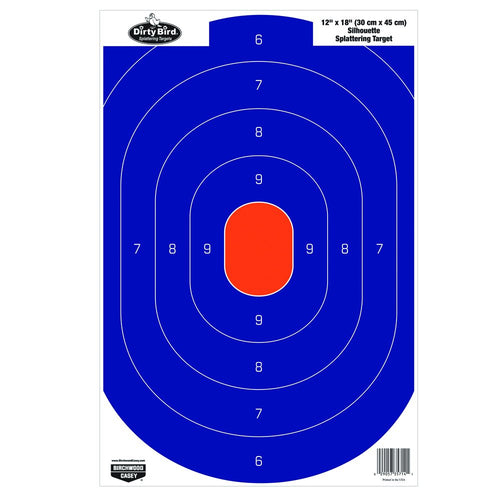 Birchwood Casey Silhouette Dirty Bird Target (Per 8), Blue/Orange, 12 x 18-Inch