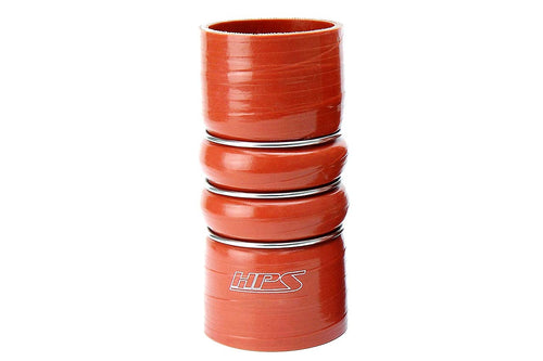 HPS Silicone High Temperature CAC-600-HOT 4-ply Aramid Reinforced Charge Air Cooler Hose Hot Side, 100 PSI Maximum Pressure, 6" Length, 6" ID, Orange