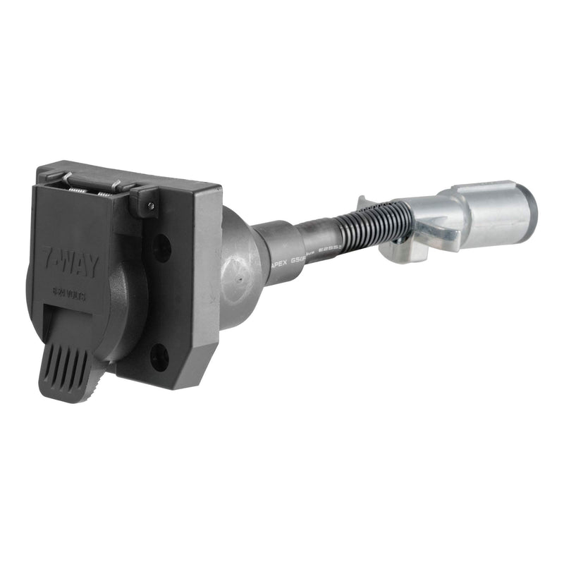 7-Way RV Blade Trailer Wiring Adapter to CURT 57667 6-Way Round Vehicle-Side