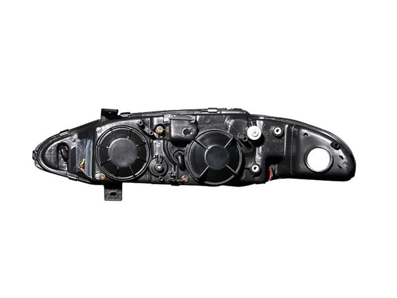 Black/Clear ANZO USA 121365 Halogen Projector Headlight for Mitsubishi Eclipse