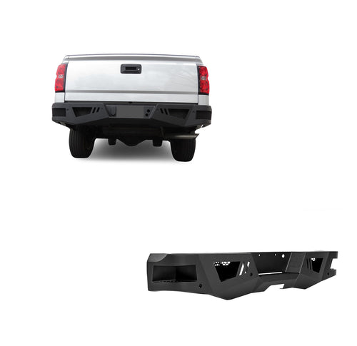 Heavy Duty Black Horse Armour Rear Bumper Matte Black Compatible with 2019-2022 GMC Sierra 1500 Limited|2019-2021 Silverado 1500 LD|2007-2018 Silverado 1500/GMC Sierra 1500-ARB-SI16