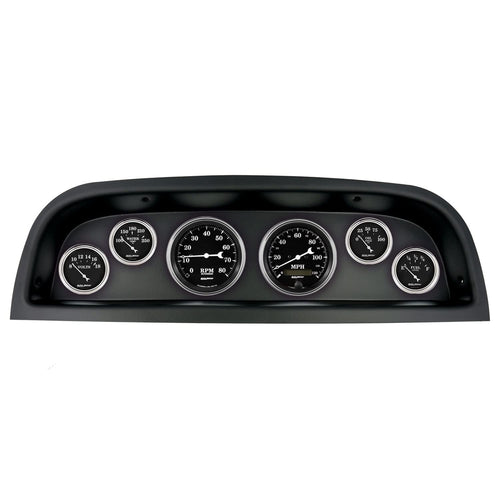 AutoMeter Dash Kit Direct Fit, (3 3/8" X2, 2 1/16" X4), Chevrolet Truck 60-63, Old TYME Black (2103-07)