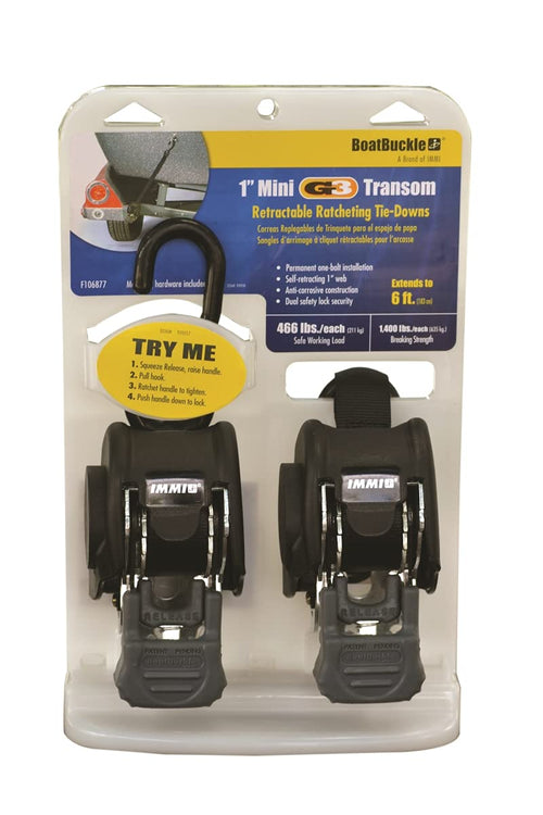 Mini G3 BOATBUCKLE Retractable Transom Tie-Down