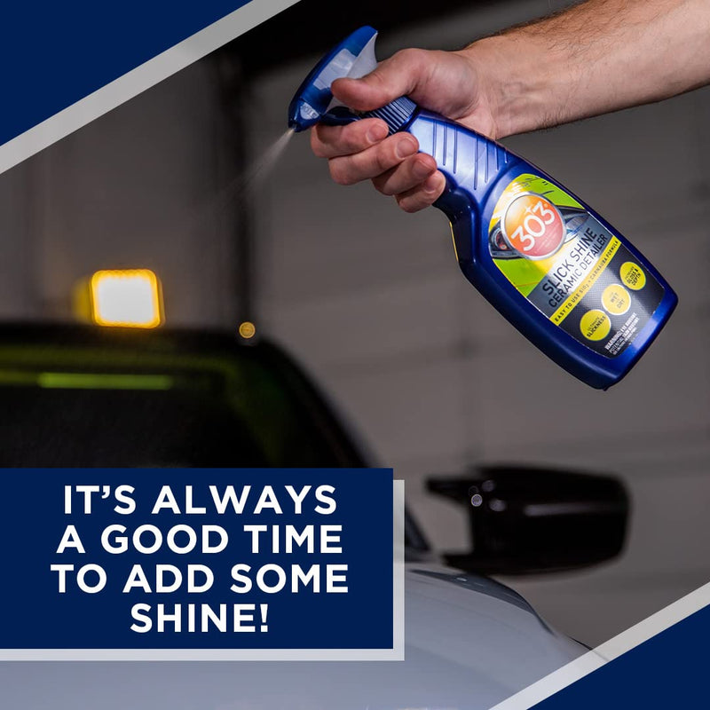 Slick Shine 303 Products (30265 Ceramic Detailer - SiO2 and Carnauba Infused Ceramic Coating - Premium Ceramic Detailing Spray - Increases Shine and Gloss - Works on Paint, Glass, and Wheels - 16Oz