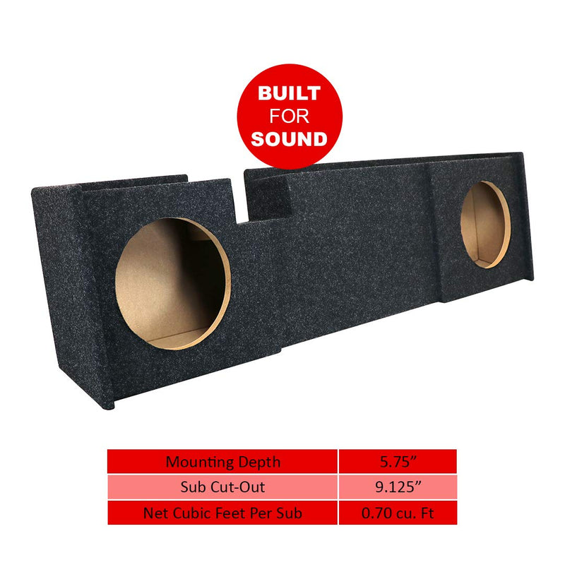 Atrend Bbox A302-10CP Carpeted Dual 10" Sealed Subwoofer Enclosure - Fits 2000-2003 Ford F150 Super Cab, Charcoal