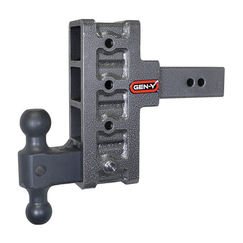GEN-Y Offset Hitch Tow Hitch for 2.5" Receiver - 3" Rise/6" Drop with 4 Adjustable Positions, Includes Dual Ball Mount and Locking Pin, 21,000 lbs Towing Capacity, 3,000 lbs Tongue Weight