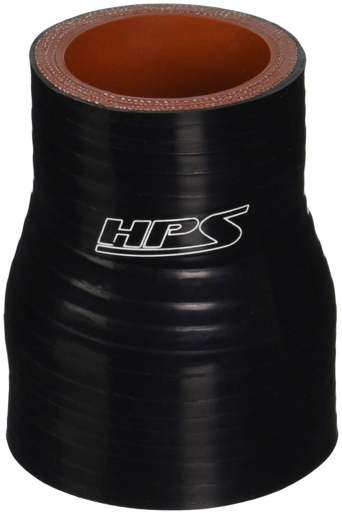 HPS Silicone HTSR-150-200-BLK High Temperature 4-ply Reinforced Reducer Coupler Hose, 80 PSI Maximum Pressure, 3" Length, 1-1/2" > 2" ID, Black