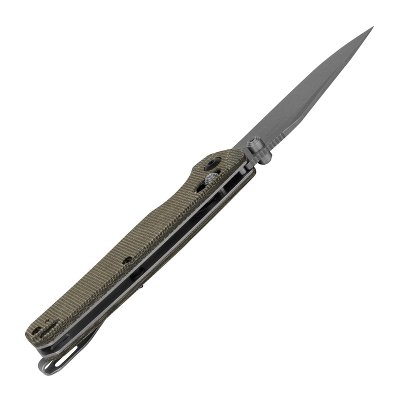 Kershaw Pocket Knife Bel Air, Olive Design, 3.05 Inch Stainless Steel Clip Point Blade, EDC with Assisted Opening, Reversible Carry, USA Made, Everyday Carry Pocket Knife for Men and Women
