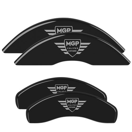 Brake Caliper Covers MGP - Compatible with 2022-2024 Jeep Wagoneer (Requires 19"+ Wheels) Powder-Coated Finish, 4 PCS Front and Rear (Black - MGP Engraving)