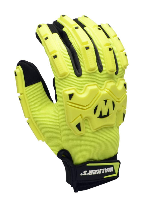 Men's Walker's Impact Resistance Poly Glove | Durable Anti-Shock Polyurethane EN388 Padded Work Safety Glove w/Impact Bumpers, Large