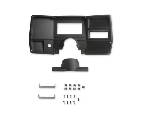 Dash Bezel Holley EFI 553-398 without A/C Vent Openings - Black