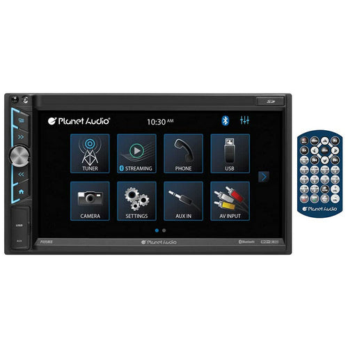 Car Stereo System Planet Audio P9695B - A-Link (Screen Mirroring), 6.95 Inch Double Din, Touchscreen, Bluetooth Audio and Calling Head Unit, AM/FM Radio Receiver, CD Player, USB, Hook Up To Amplifier