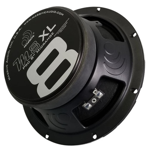 8" Massive Audio M8XL Mid-Range Speaker | 400W Max, 200W RMS, 8 Ohm, Pro Audio Loudspeaker, High SPL Midrange for Car, Motorcycle & UTV Sound Systems
