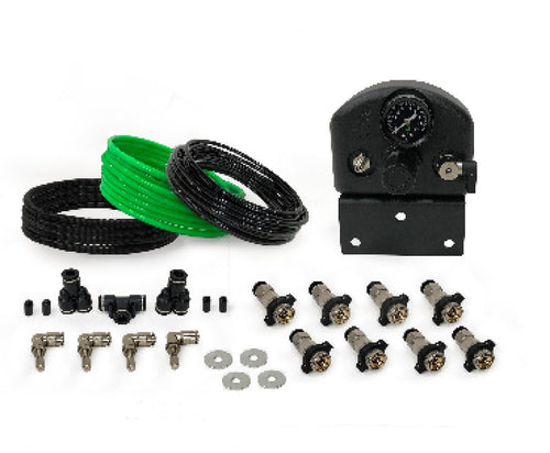 4 Tire Inflation System Up Down Air Universal with Box, Fittings, Hoses & Storage Bag - Black