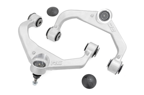 Rough Country Upper Control Arms Forged for Chevy Silverado GMC Sierra 2500HD/3500HD (2020-2025) with 3" Lift, 2-Pack, Silver
