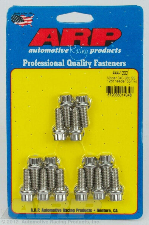 Mopar 340-360 ARP 444-1202 SS 12pt header bolt kit