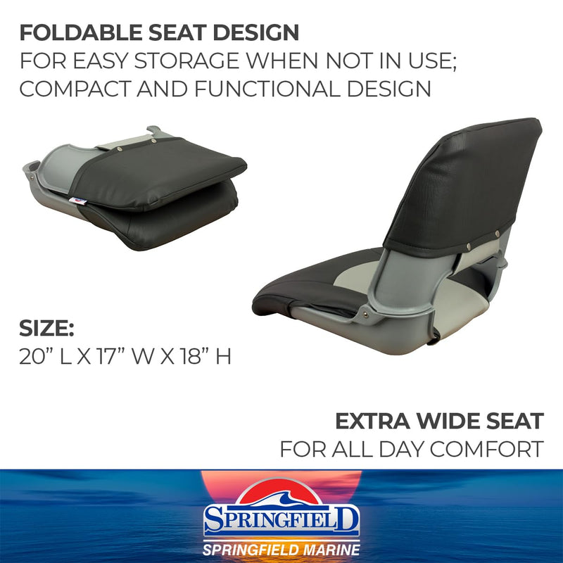 1061017 Springfield Skipper Folding Seat - Gray/Charcoal