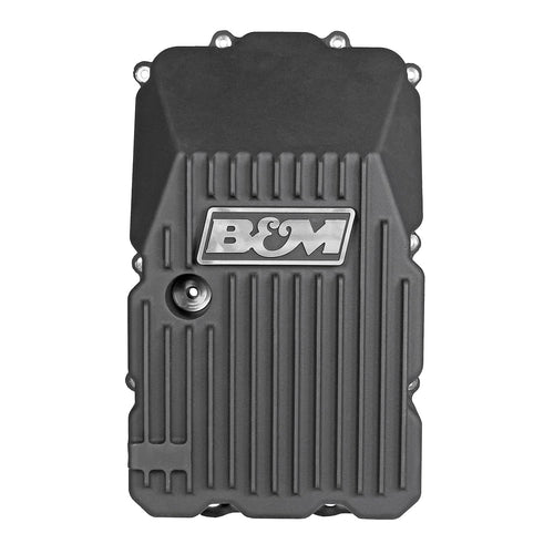 Hi-Tek B&M 70393 Deep Transmission Oil Pan - Black anodized Finish - Each