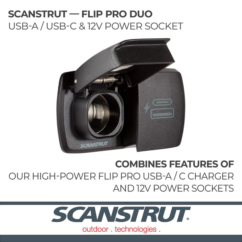 Flip Pro Duo Scanstrut - USB-A & USB-C w/12V Power Socket