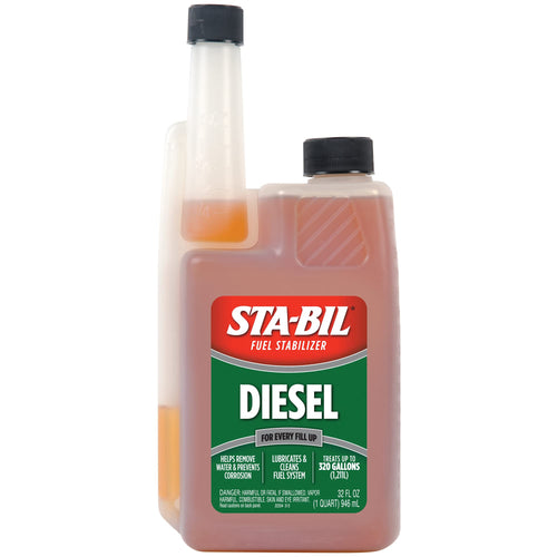 Diesel Fuel Stabilizer And Performance Improver STA-BIL - Keeps Diesel Fuel Fresh For Up To 12 Months - Lubricates And Cleans The Fuel System - Treats 320 Gallons, 32 fl. oz. (22254)