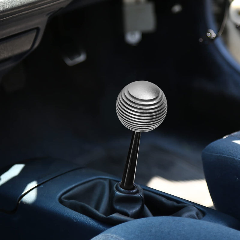 NRG Innovations Universal Aluminum SK-703SL Shift Knob with Thread Adapters, Heat Sink Style Round Ball Shape, Silver