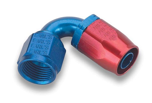 312006 Earl's Auto-Fit Blue and Red Anodized Aluminum 120-Degree -6AN Hose End
