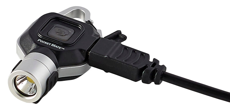 Pocket Mate Streamlight 73300 325-Lumen Keychain/Clip-on USB Rechargeable Flashlight, Silver