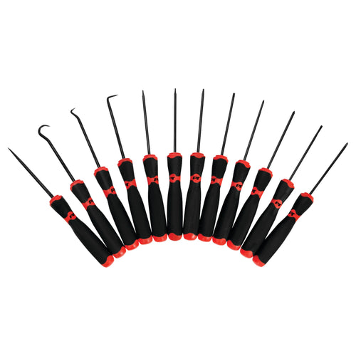 12-Piece Performance Tool W945 Screwdriver and Pick Set with Heat-Treated Chrome Vanadium Steel Shafts and Non-Slip Grips