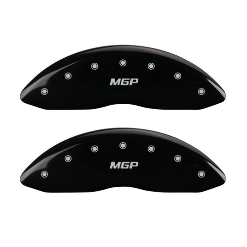 MGP 52002SMGPBK Caliper Covers 'MGP' Engraved with Black Powder Coat Finish and Silver Characters, (Set of 4)