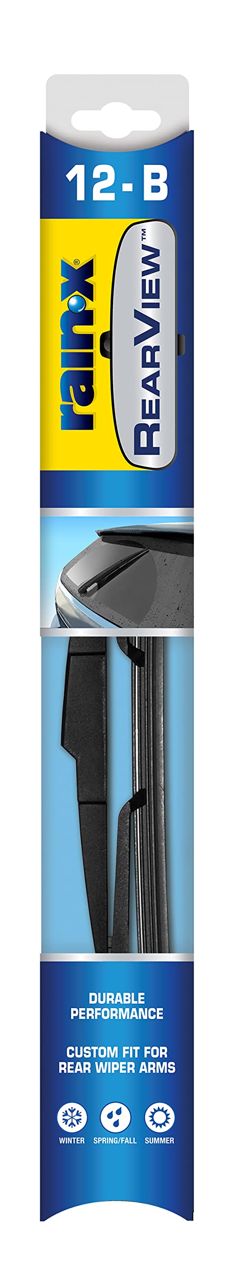 12 Inch Rain-X 850028 RearView Composite Rear Wiper Blade, Fits Rock Lock 3 (Pack Of 1), Automotive Replacement Wiper Blades That Meet Or Exceed OEM Quality And Design Standards