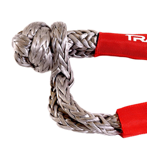 7/16 Inch TrailFX Shackle Rope HMPE Synthetic Rope 7,500 Pound Working Load Limit 30,000 Pound Break Strength Red Single WA046