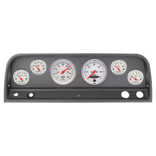 Chevy Truck AutoMeter Direct Fit Dash Kit, 64-66, Tach/Mph/Fuel/Oilp/Wtmp/Volt, Arctic White (2128-03)