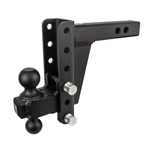 2.0" BulletProof Hitches Adjustable Extreme Duty Trailer Hitch (30,000 lb. Rating) - 6" Drop/Rise with 2" and 2 5/16" Dual Ball - Powder Coat, Solid Steel, Corrosion-Resistant