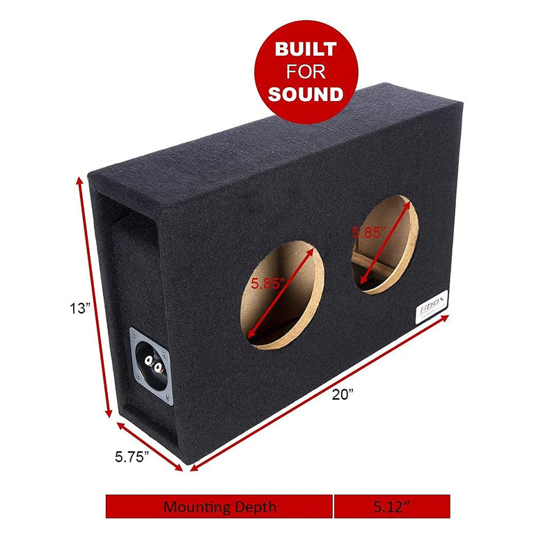 BBox Series Atrend 6.5DVME 6.5"" Dual Shallow Hyper Vented Enclosure, Black (ATR65DVME)