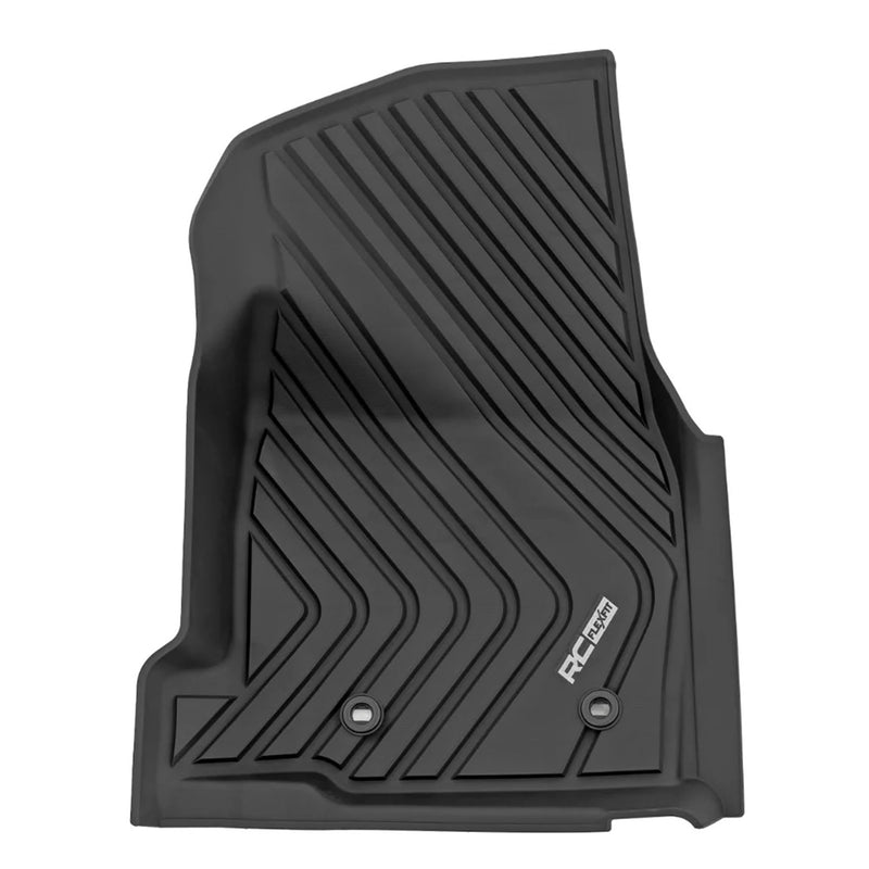 Flex-Fit Rough Country Front Floor Mats for Toyota Tacoma (2024-2026) Double Cab - Custom All-Weather Non-Slip TPE Liners w/Spill Saver Lip