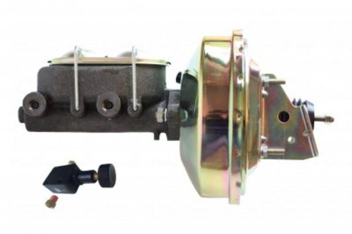 9 Inch Power Zinc Brake Booster with 1-1/8 Inch Bore Master Cylinder and Adjustable Proportioning Valve for GM AFX