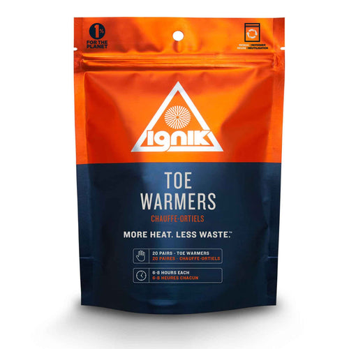 8-Hour Ignik Compostable Toe Warmers with Resealable AirBarrier Pouch, 20 Pairs