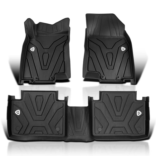 All-Weather Spec-D Tuning Black Injection-Molded TPE Front + Rear Floor Mats Compatible with 2014-2020 Nissan Rogue, 3PC