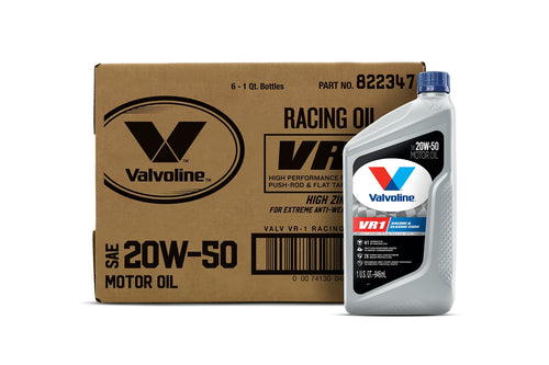 Valvoline SAE 20W-50 VR1 Racing Motor Oil 1 QT, Case of 6