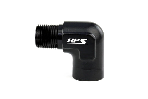 AN914-01 HPS NPT Male To NPT Female Adapter Fitting, Aluminum, Size: 1/8 NPT, Angle: 90 degree, Black
