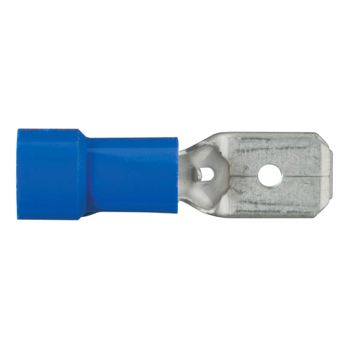 CURT 59432 Blue Vinyl-Insulated 16-14 Gauge Male Wire Quick Connectors, 100-Pack