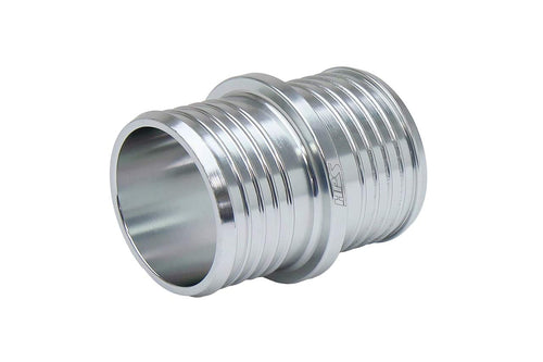 HPS 3/4" AHU-075-SL Billet 6061 Aluminum Joiner Hose Union Connector, 1-1/2" Length, Silver, 19mm OD