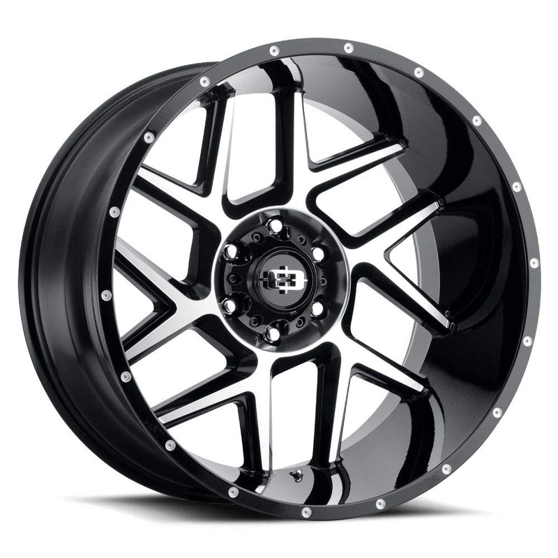 20x12 Vision 360 Sliver 6x135 -51mm Black/Machined Wheel Rim 20" Inch